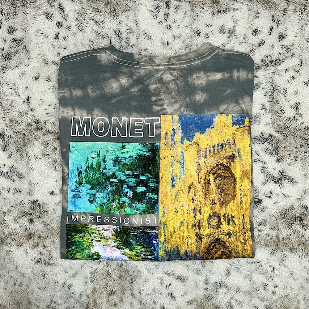🆕 NWOT Claude Monet Impressionist Oversized Tie Dye T Shirt